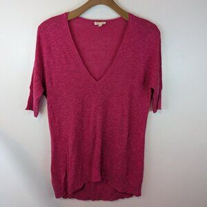 Eileen Fisher Slub Dolman Sleeve Pullover in Pink, Sz S